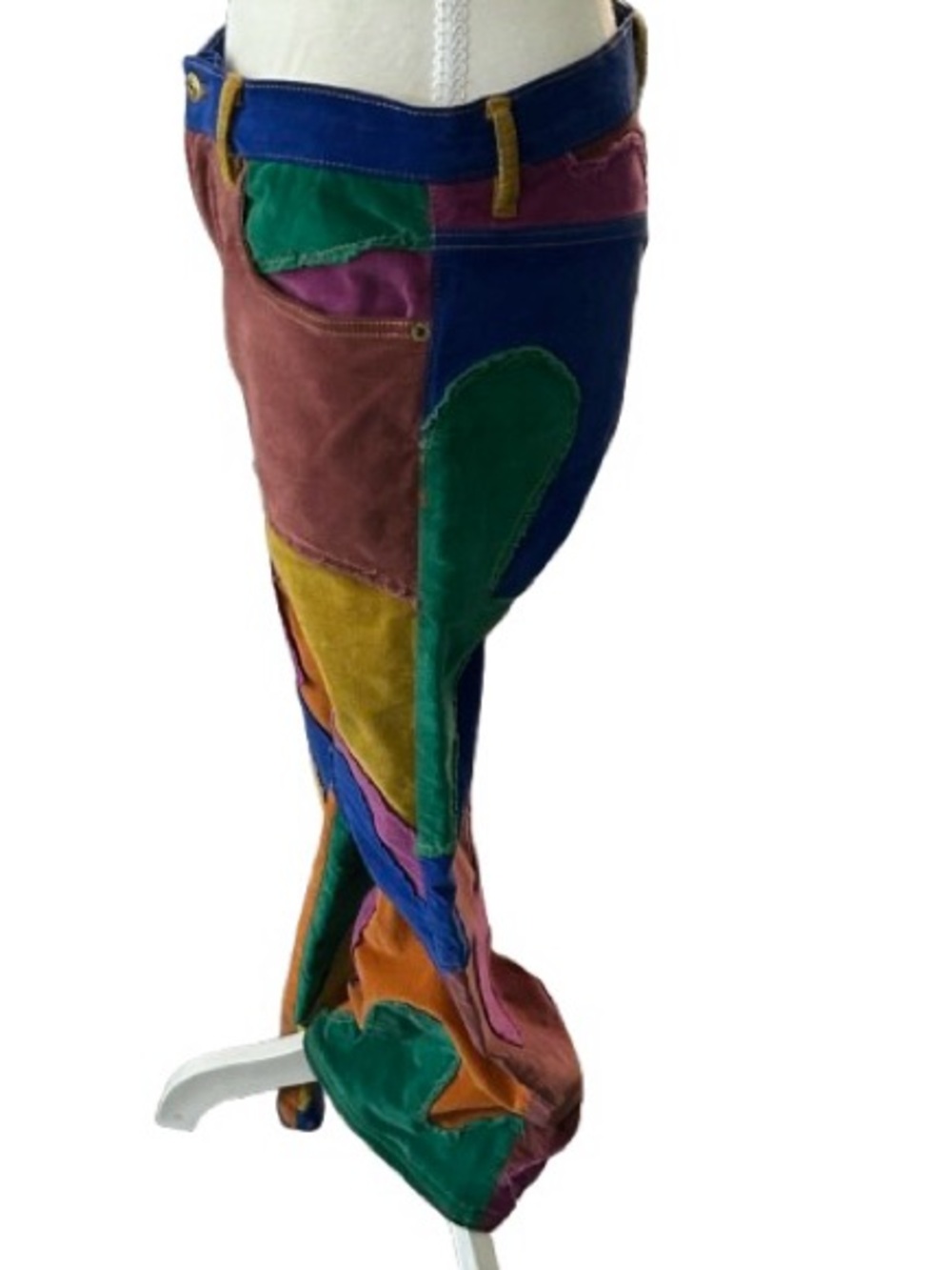 Supernova Rainbow We the Free 27 Small Corduroy Pants Stars Flowers Wide Leg - Picture 9 of 16